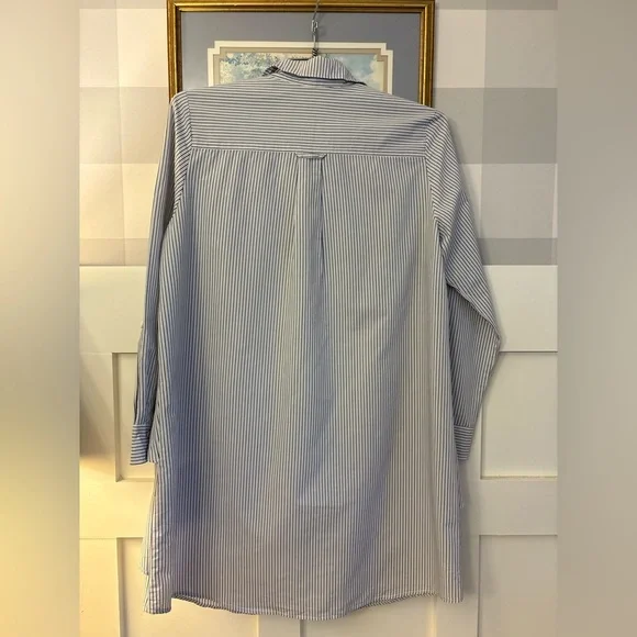 Hope and Harlow Cotton Blue and White Striped Shirtdress Size Large - Picture 5 of 9
